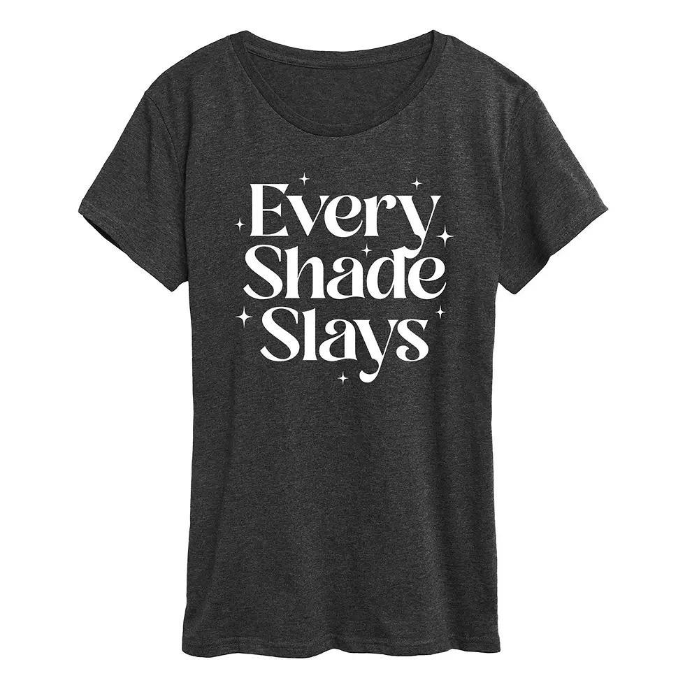 Women's Every Shade Slays Graphic Tee, Size: XL, Heather Grey Product Image