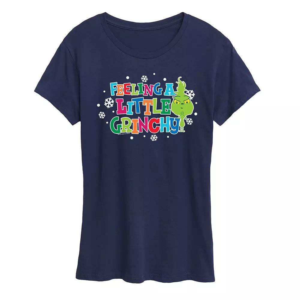 Women's Dr. Seuss Little Grinch A Little Grinchy Graphic Tee, Girl's, Size: Medium, Black Product Image