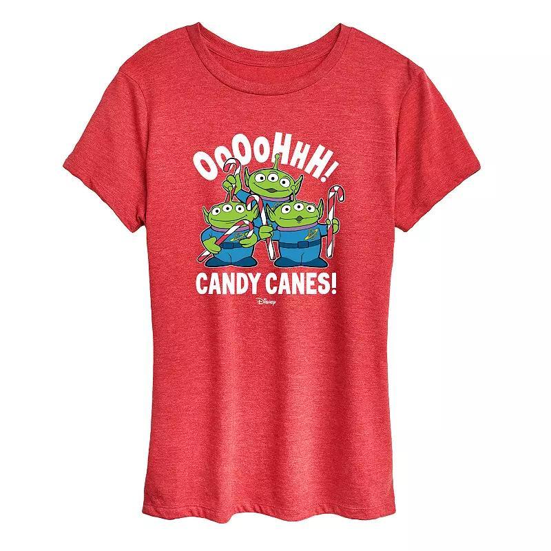 Disney / Pixar's Toy Story Women's Oooohhh Candy Canes Graphic Tee, Girl's, Size: Large, Grey Red Product Image