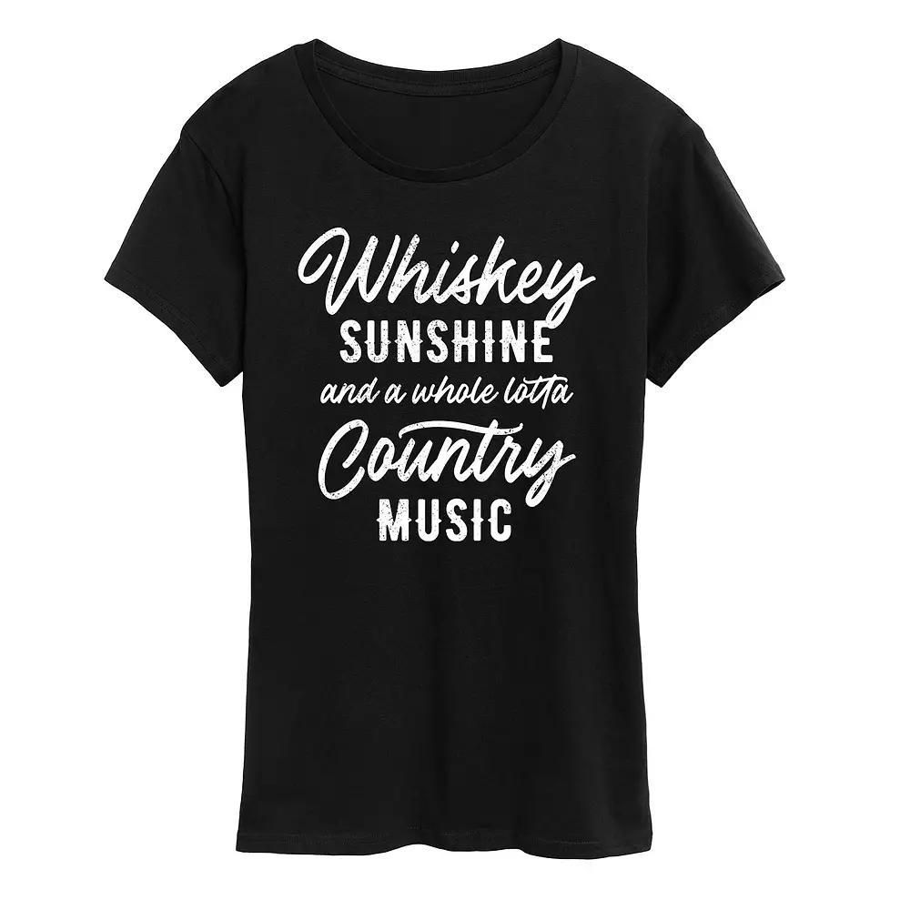 Women's Whiskey Sunshine Country Music Graphic Tee, Size: Small, Heather Grey Product Image