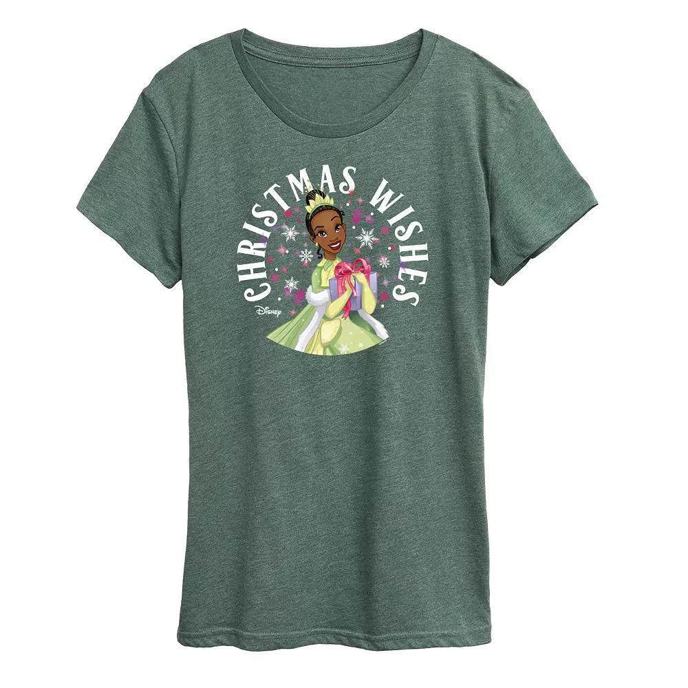 Disney Princess Tiana Women's "Christmas Wishes" Graphic Tee, Girl's, Size: XXL, Black Product Image