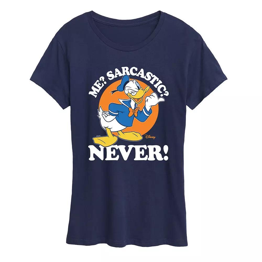 Disney's Donald Duck Women's Me Sarcastic Never Graphic Tee,  Product Image