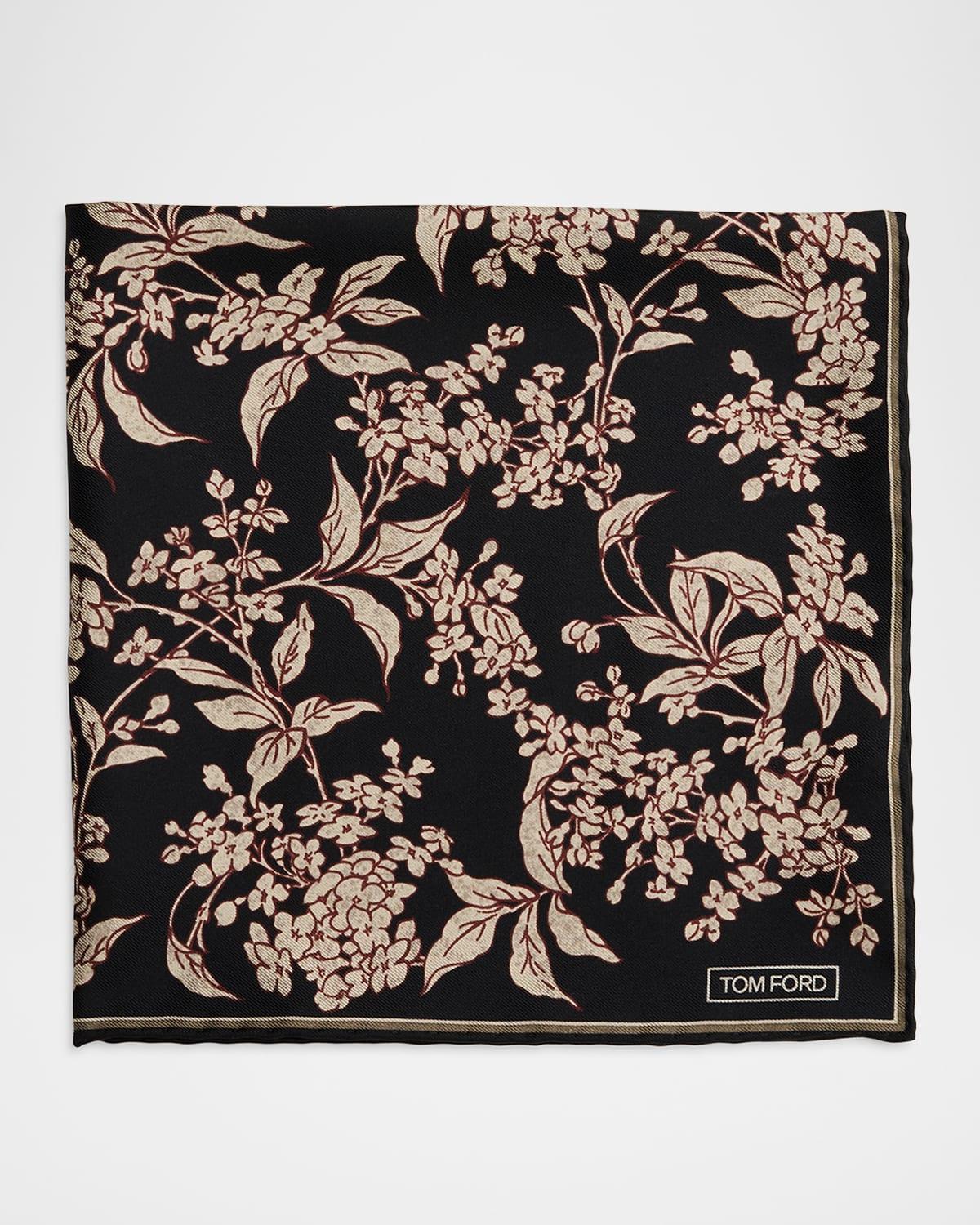 Mens Floral Silk Pocket Square Product Image