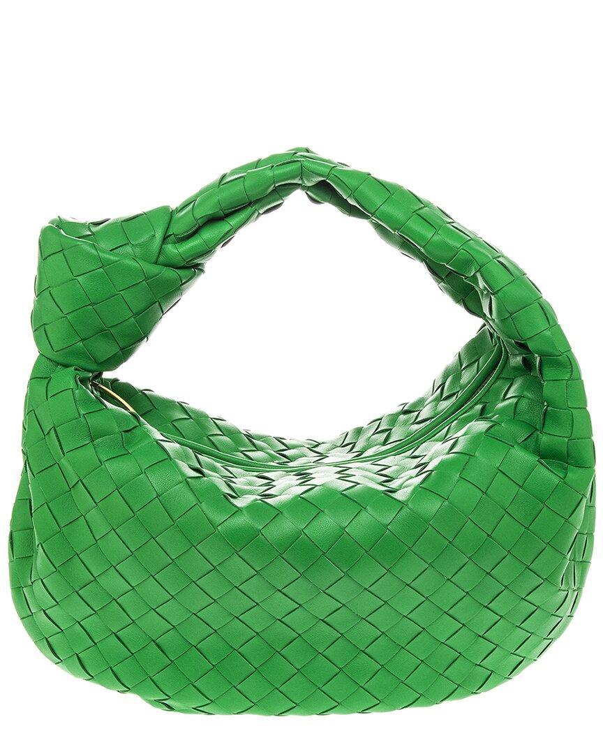 BOTTEGA VENETA Teen Jodie Intrecciato Leather Shoulder Bag In Green Product Image