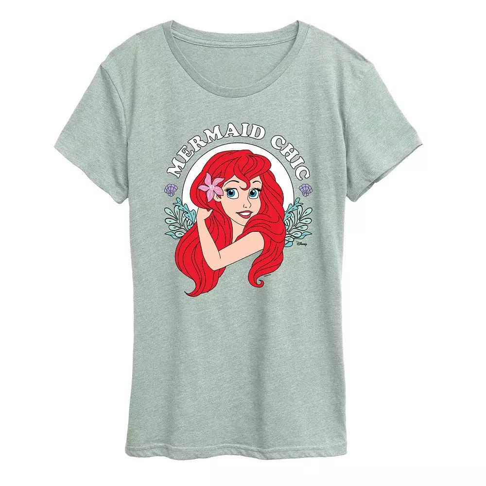 Disney Princess Ariel Women's Mermaid Chic Graphic Tee, Girl's,  Product Image