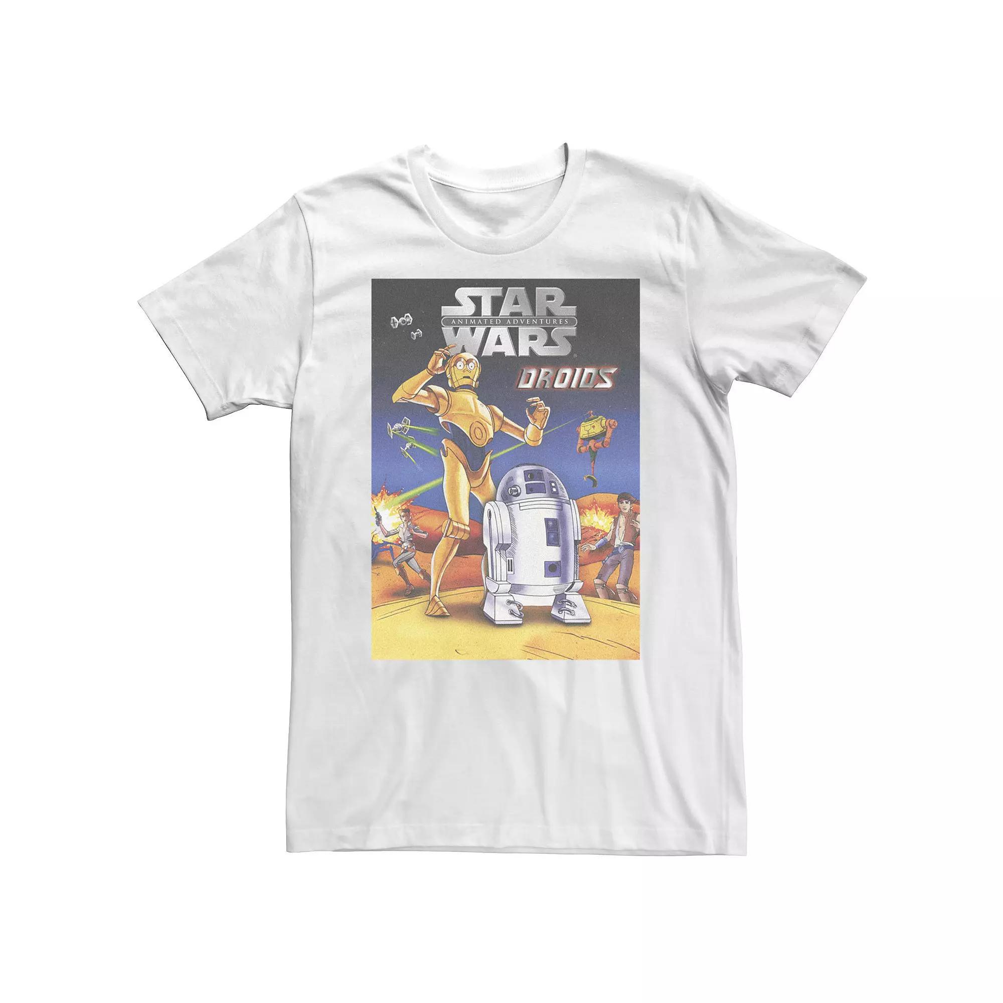 Big & Tall Star Wars Animated Droids Retro Tee, Men's, Size: 3XLT, White Product Image