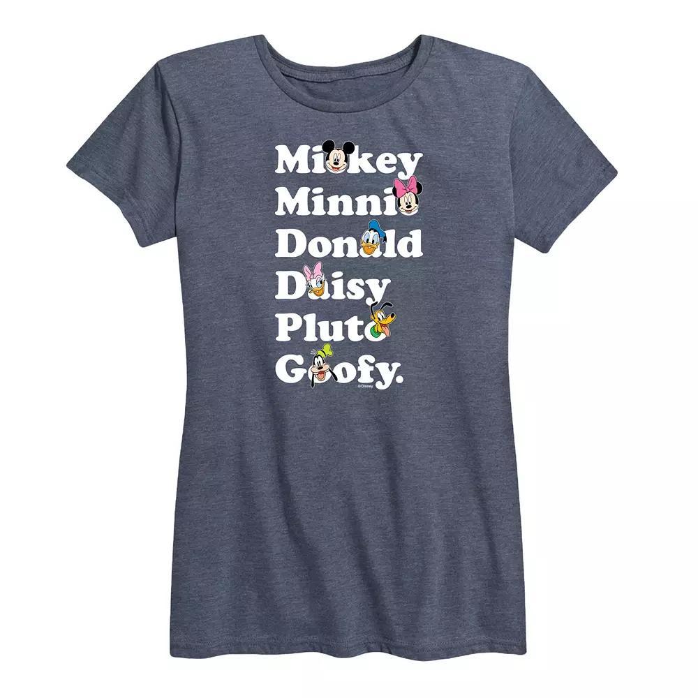 Disney's Mickey Mouse & Friends Women's Graphic Tee, Size: XL, Grey Blue Product Image