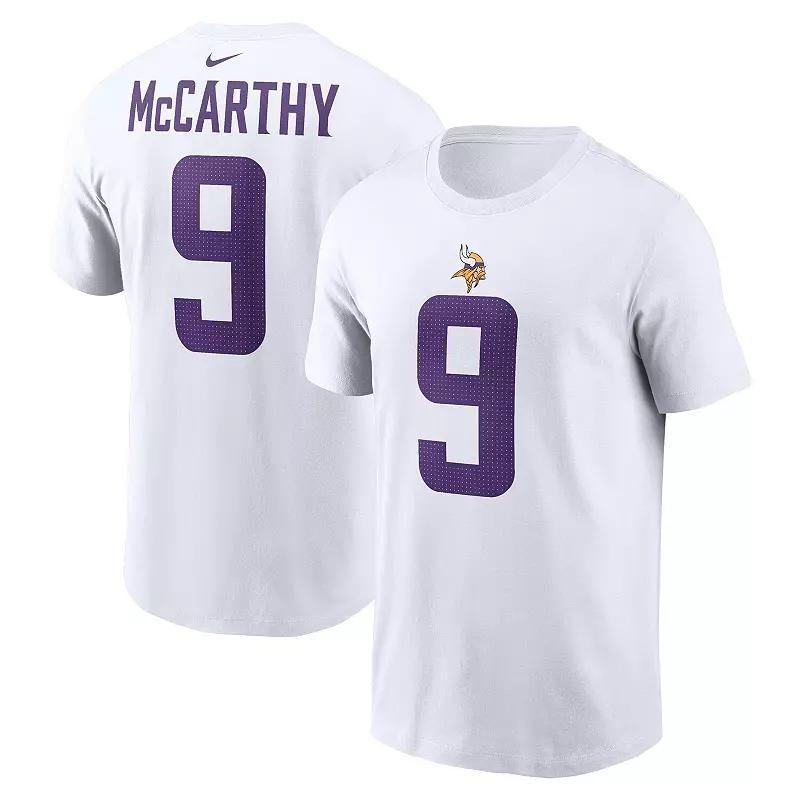 Men's Nike J.J. McCarthy White Minnesota Vikings Player Name & Number T-Shirt,  Product Image