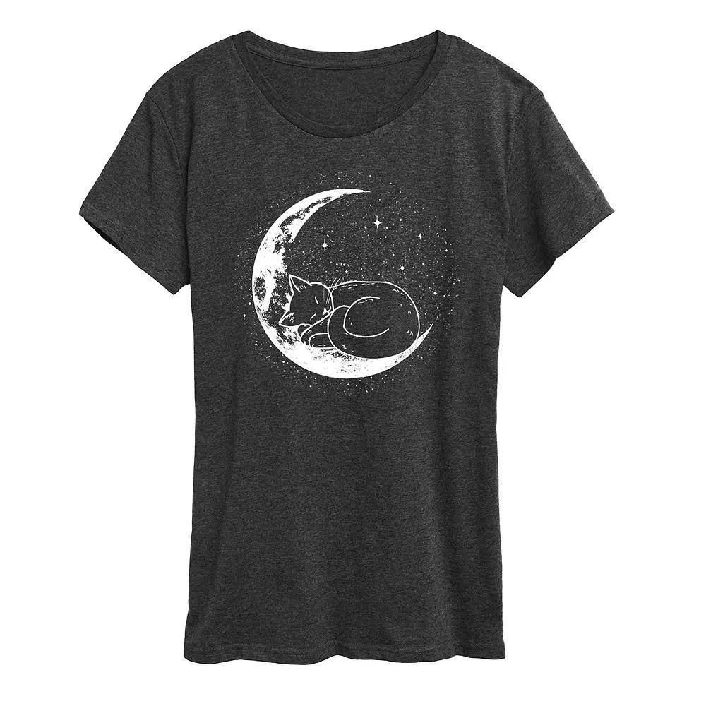 Women's Cat Nap Moon Graphic Tee,  Product Image