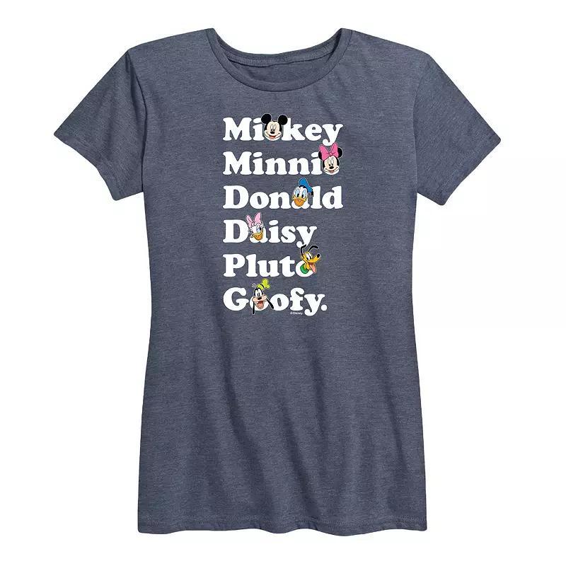 Disneys Mickey Mouse & Friends Womens Graphic Tee Grey Green Product Image