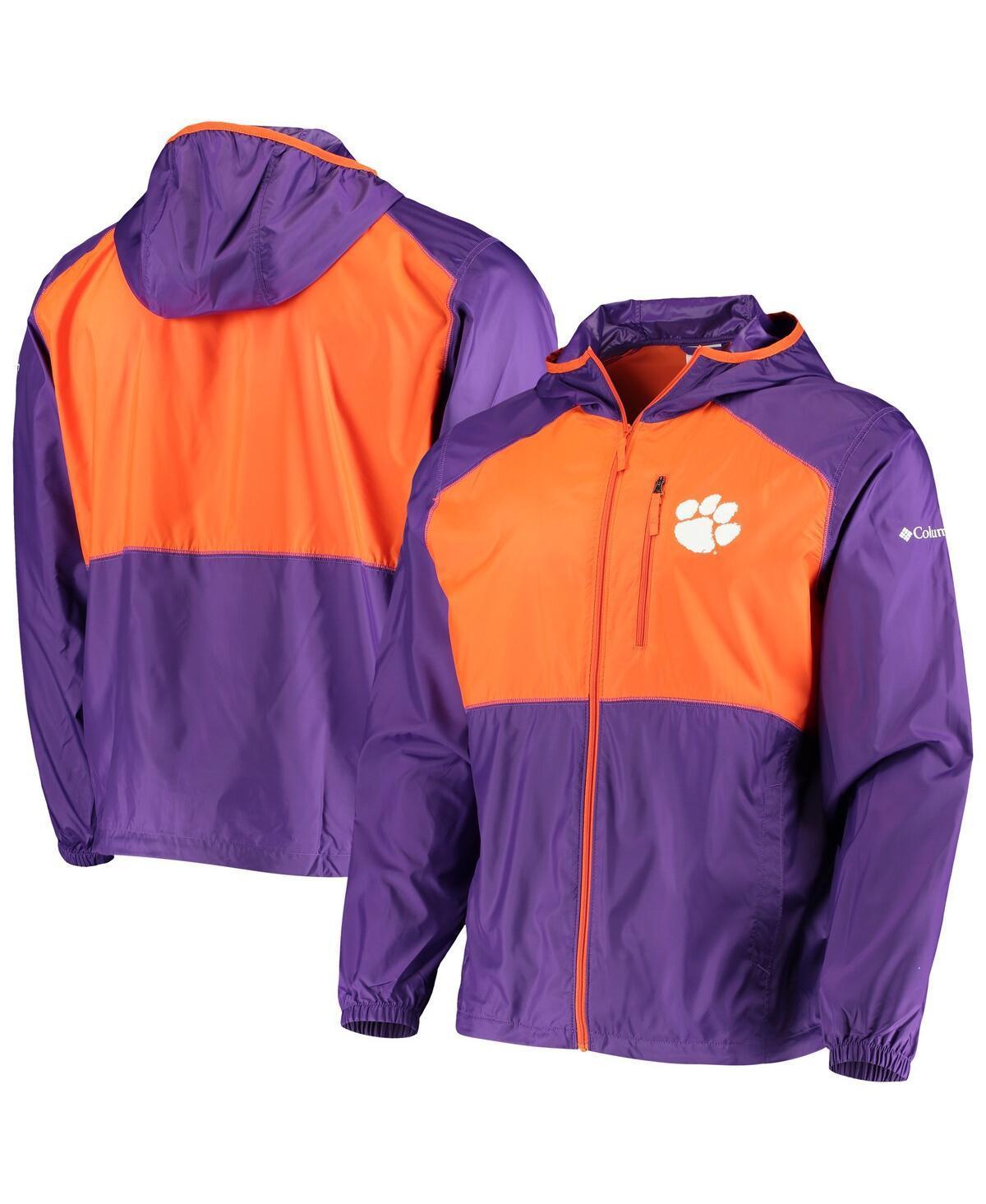 Mens Columbia Purple Clemson Tigers Flash Forward Hoodie Full-Zip Lightweight Windbreaker - Purple Product Image