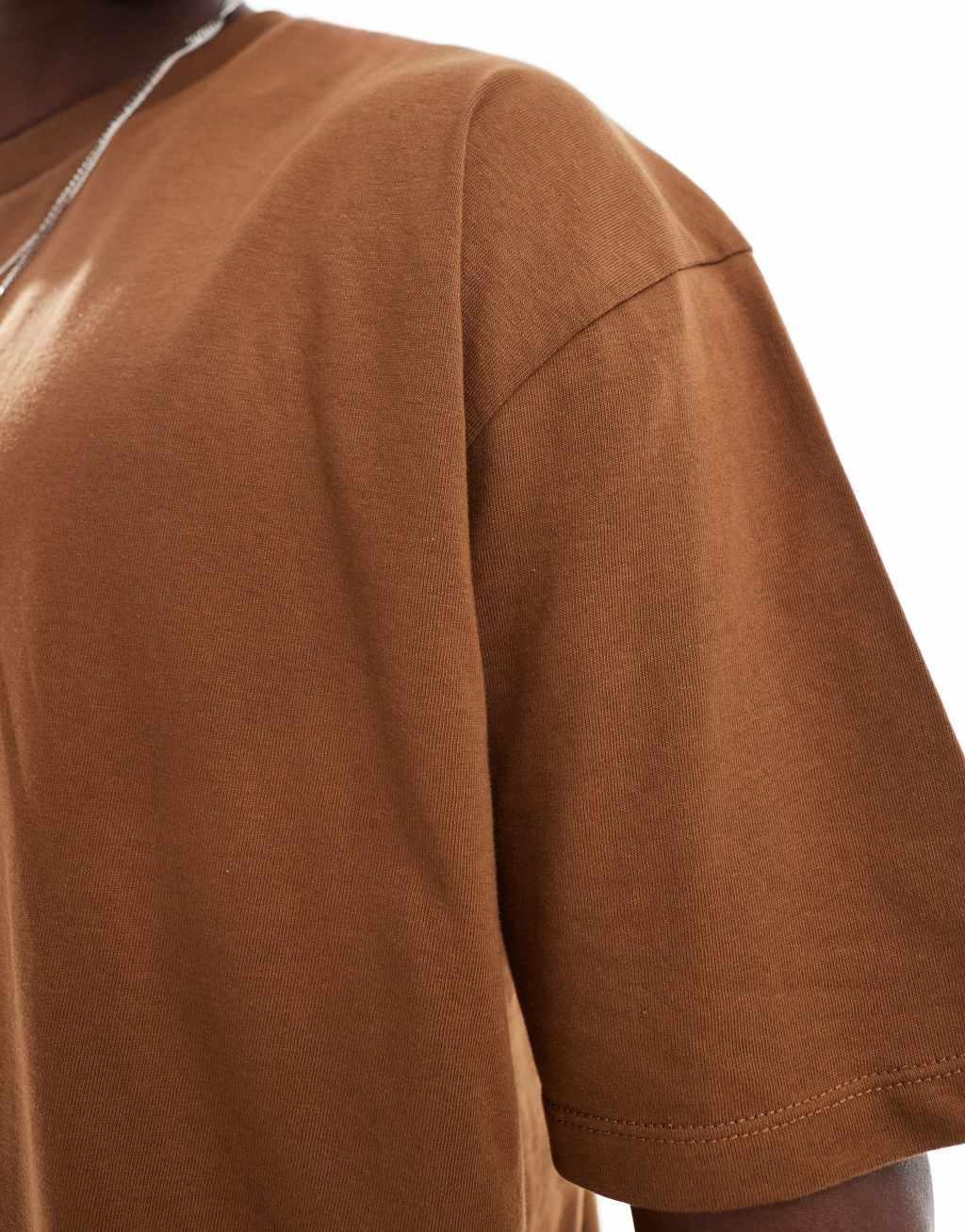 ASOS DESIGN essential oversized t-shirt in brown Product Image