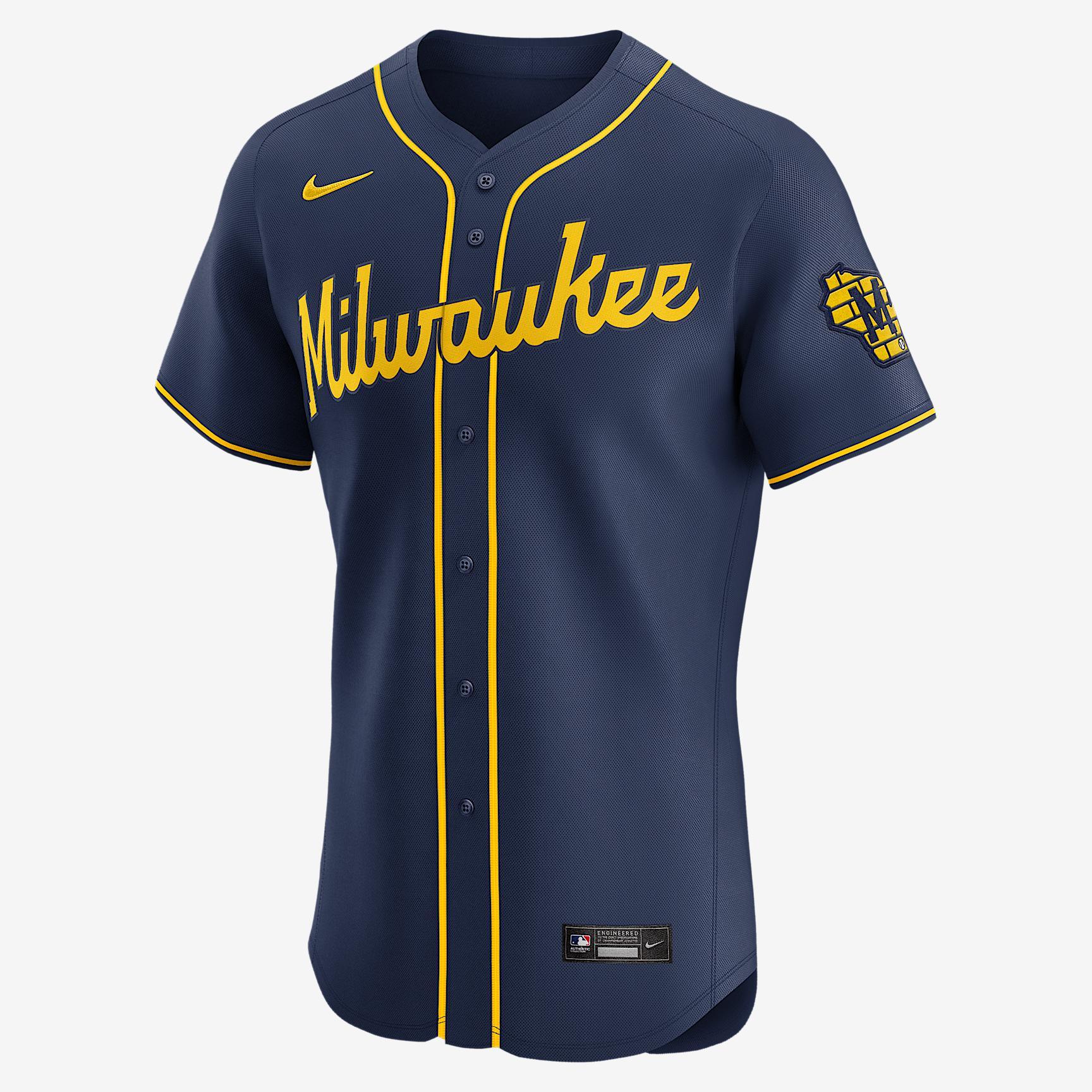 Milwaukee Brewers Nike Mens Dri-FIT ADV MLB Elite Jersey | 9B10MZA2MZB-JSG Product Image
