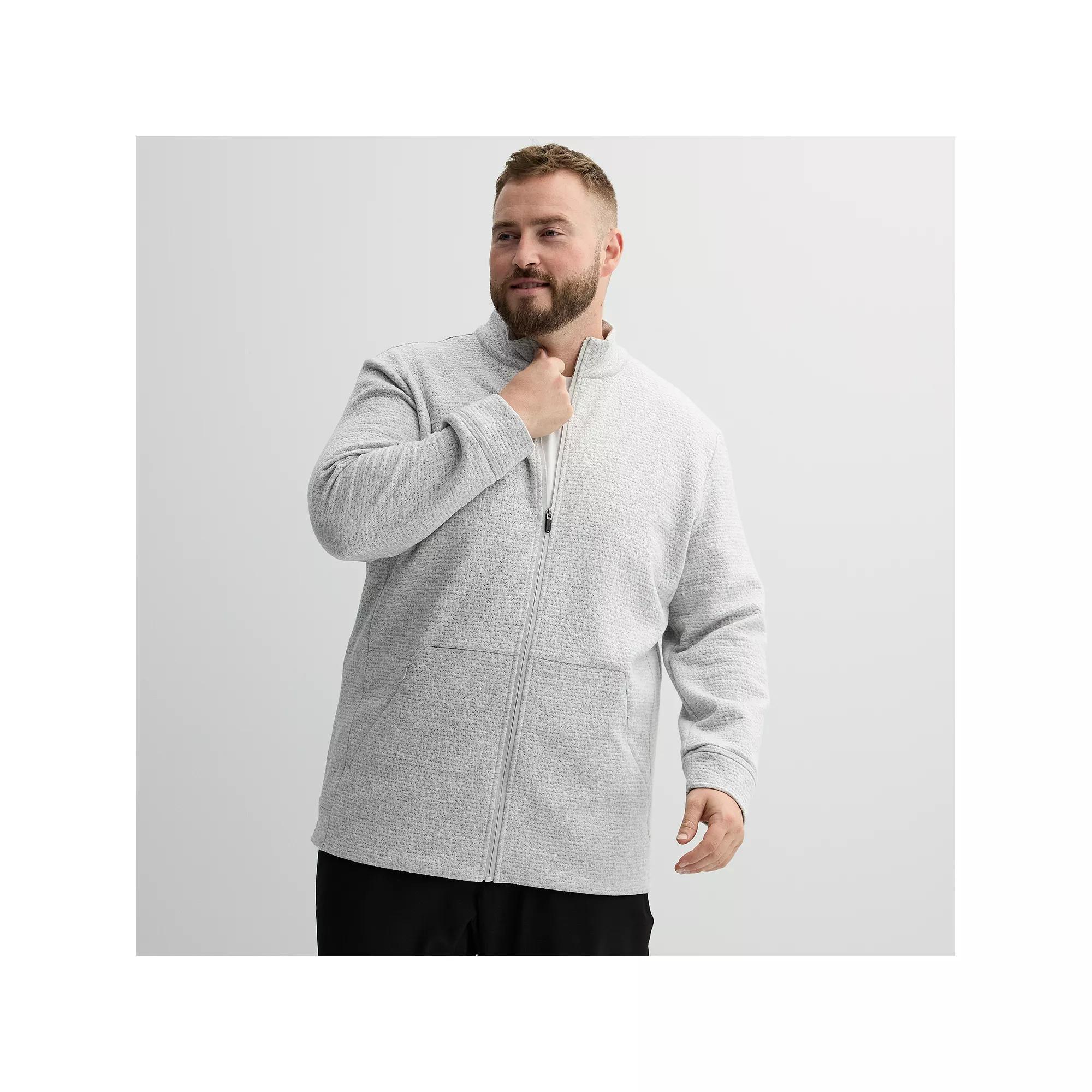 Big & Tall FLX Textured Full Zip Jacket, Men's, Size: 3XL Tall, Grey Grey Product Image