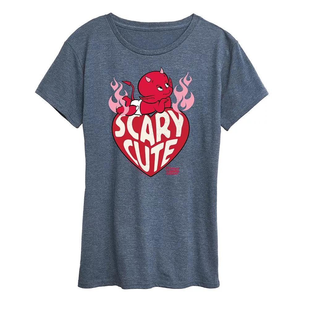 Women's Hot Stuff Scary Cute Graphic Tee, Girl's, Size: Large, Grey Blue Product Image