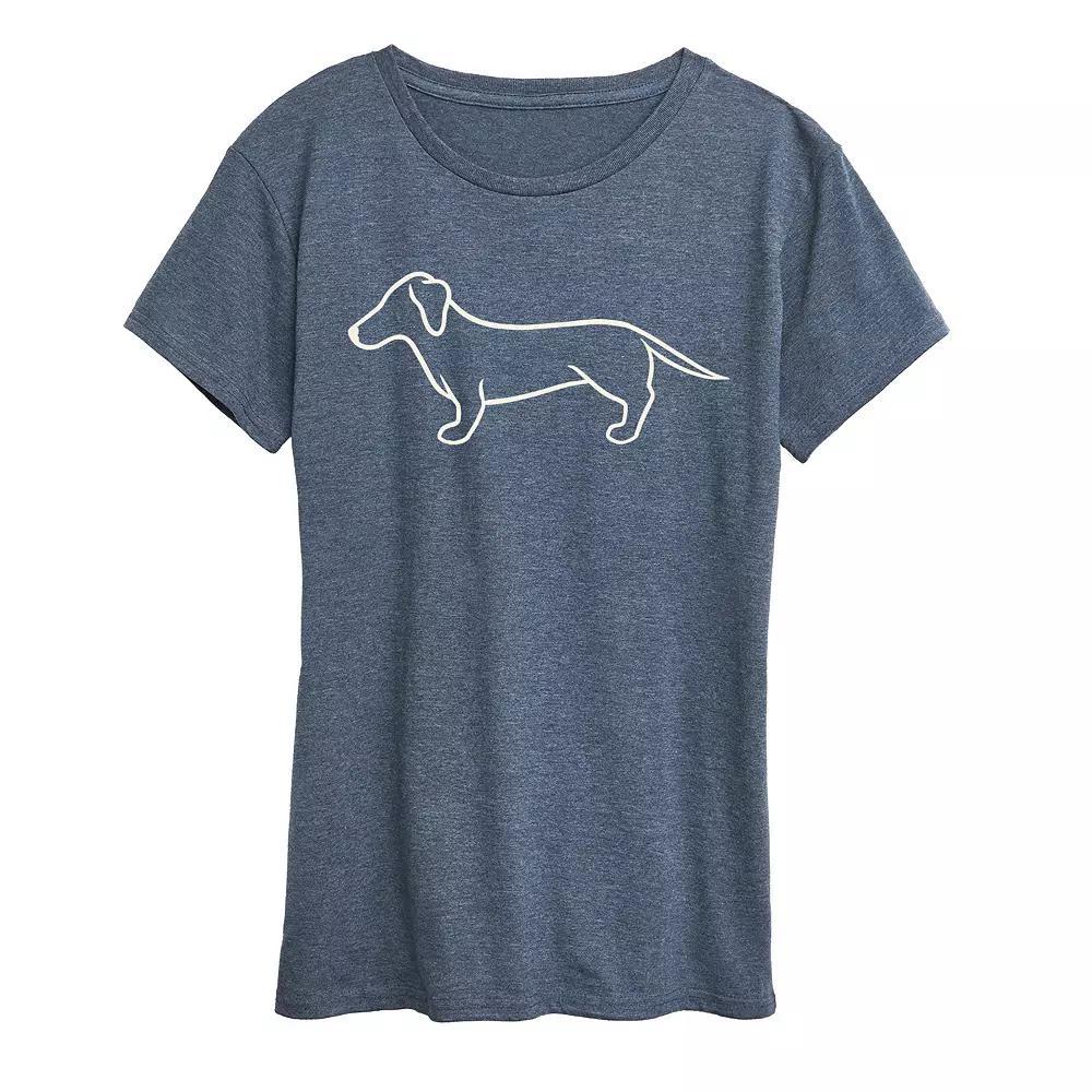 Women's Dachshund Line Drawing Graphic Tee, Girl's,  Product Image
