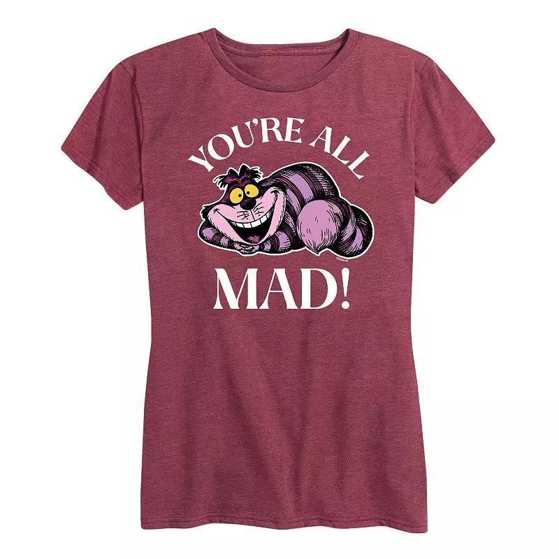 Disney's Alice in Wonderland Women's You're All Mad Graphic Tee, Girl's, Size: Medium, Grey Blue Product Image