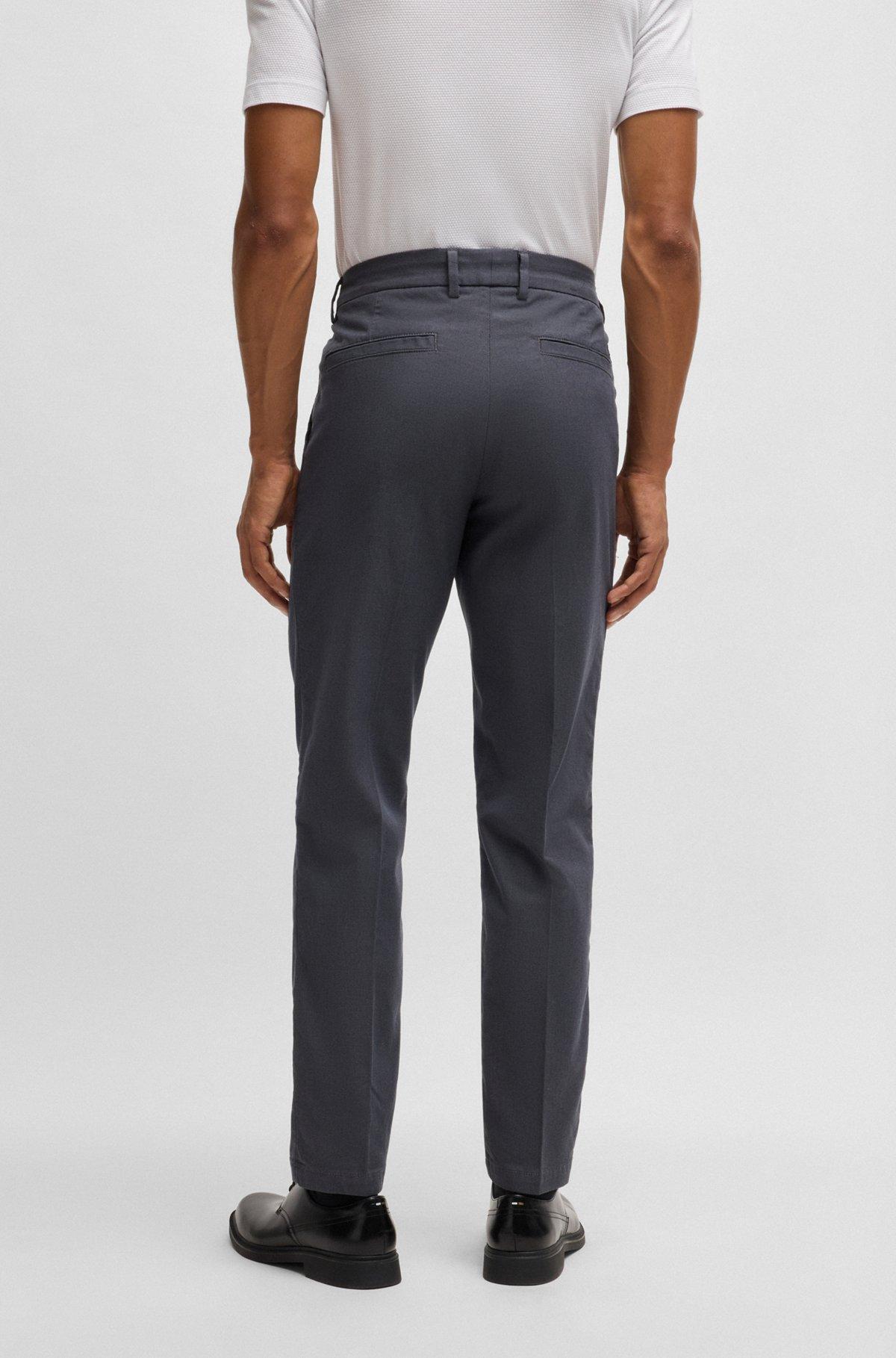 Regular-fit trousers in micro-patterned stretch cotton Product Image