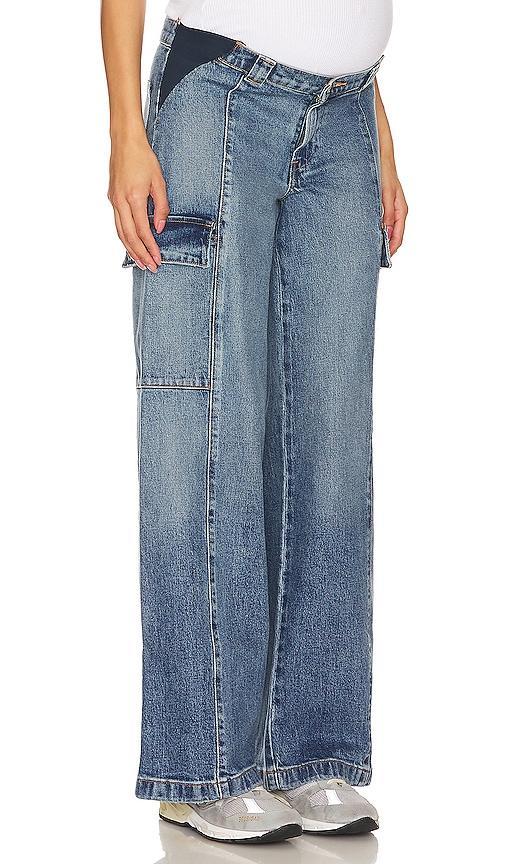 Womens Maternity Wide-Leg Cargo Jeans Product Image