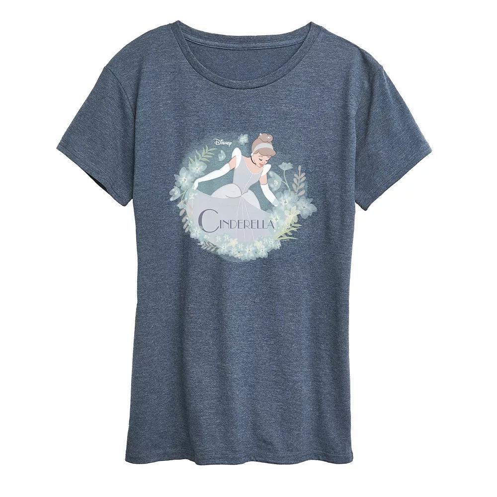 Disney Princess Cinderella Women's Graphic Tee, Girl's, Size: Medium, Grey Blue Product Image