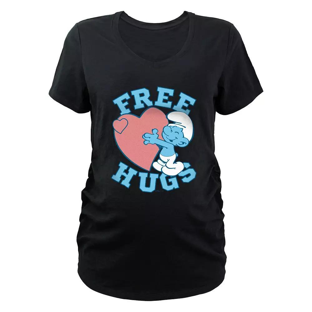Maternity Smurfs Free Hugs Graphic Tee, Women's,  Product Image