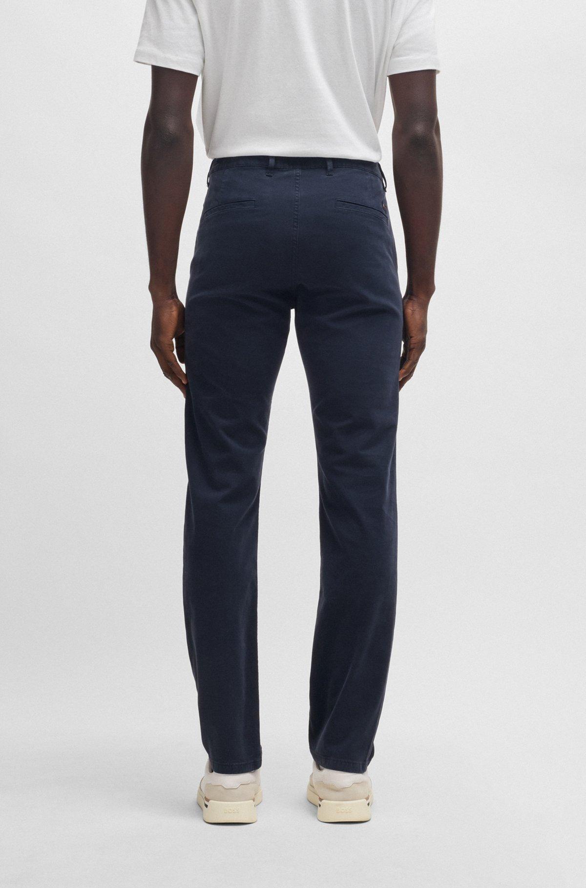 Slim-fit chinos in structured comfort-stretch cotton Product Image