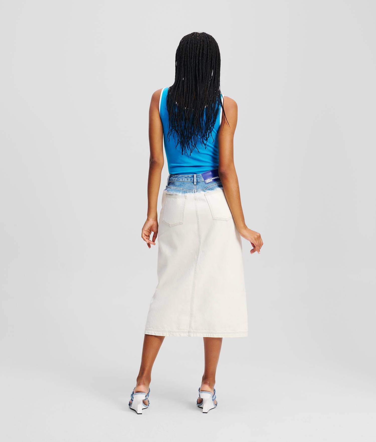 OMBRÉ DENIM MIDI SKIRT Product Image