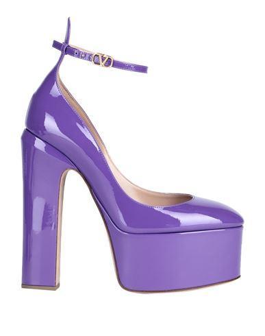 VALENTINO GARAVANI Woman Pumps Purple Size 9 Leather Product Image