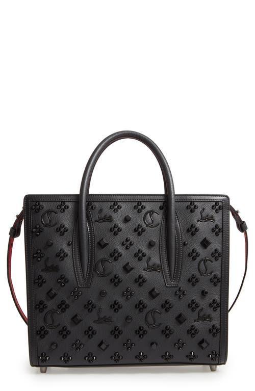 CHRISTIAN LOUBOUTIN Medium Paloma Studded Leather Satchel In Black/ultrablack Product Image