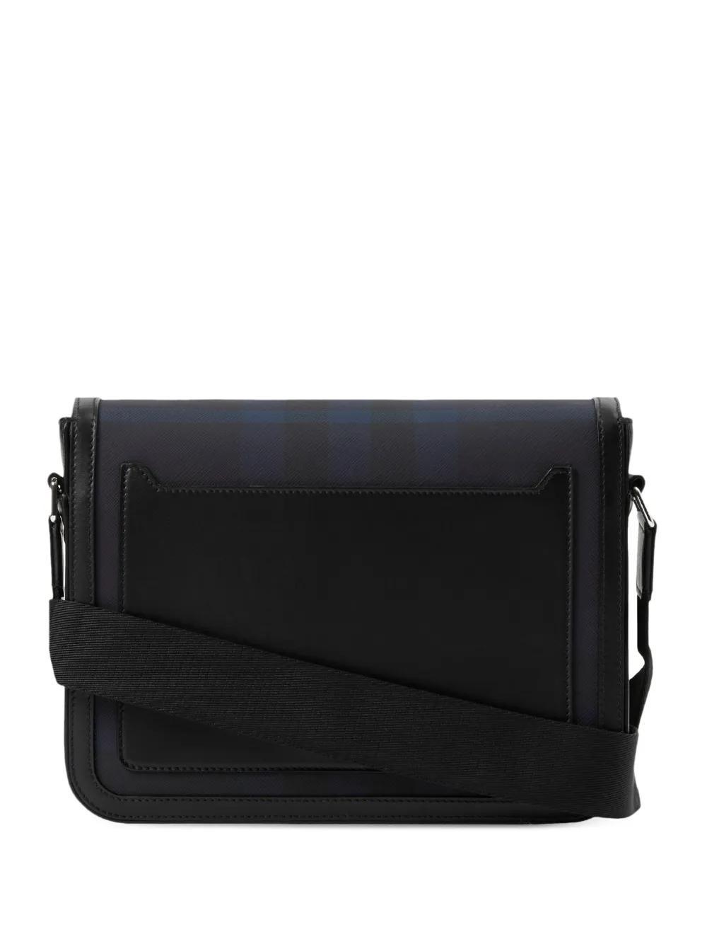 BURBERRY Alfred Check-print Messenger Bag In Navy Product Image