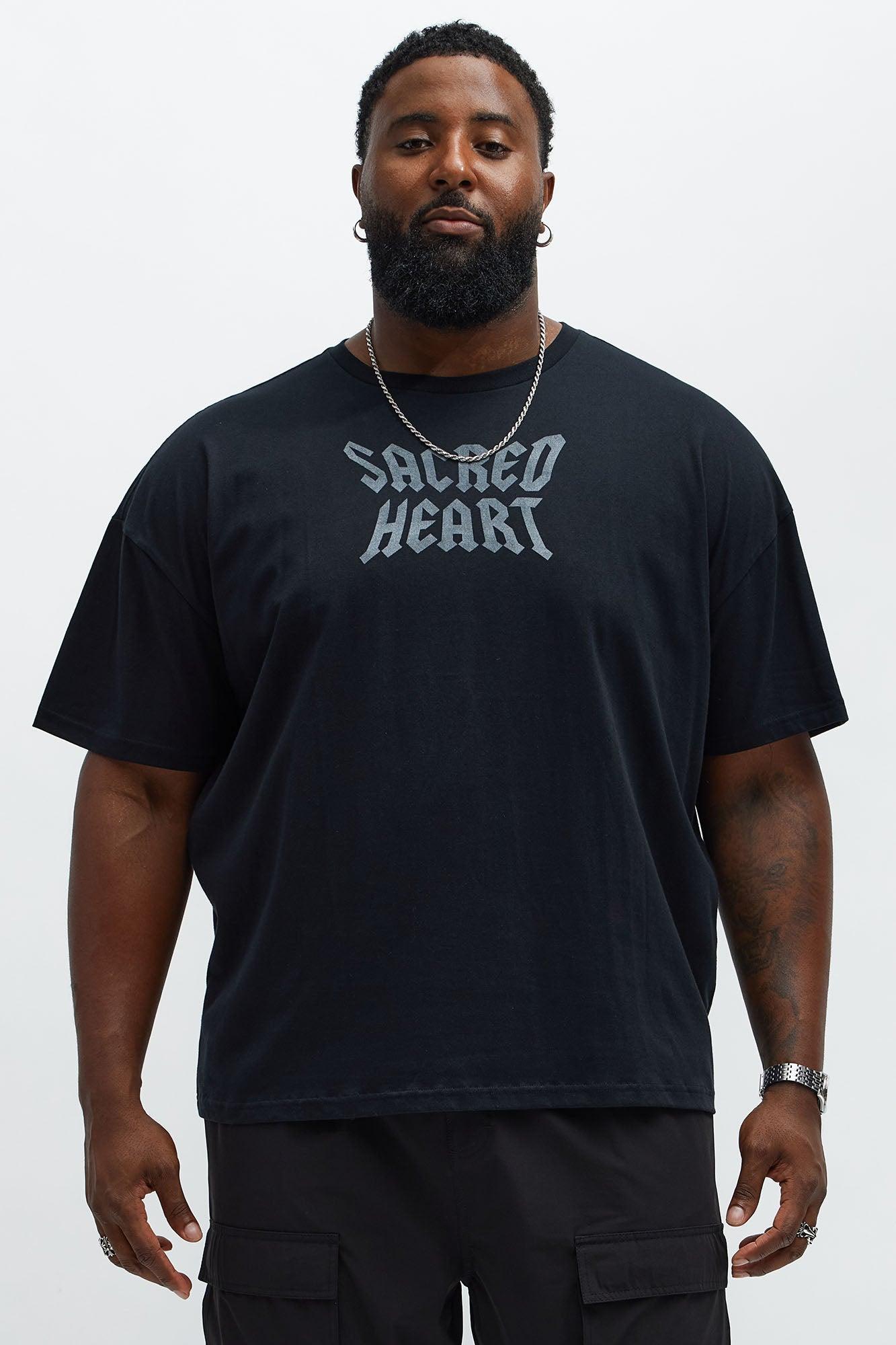 Sacred Heart Boxy Short Sleeve Tee - Black Male Product Image