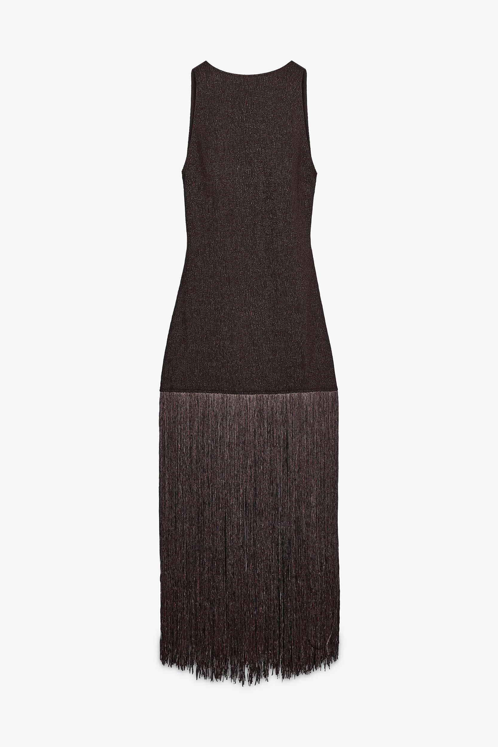 FRINGED FITTED DRESS Product Image