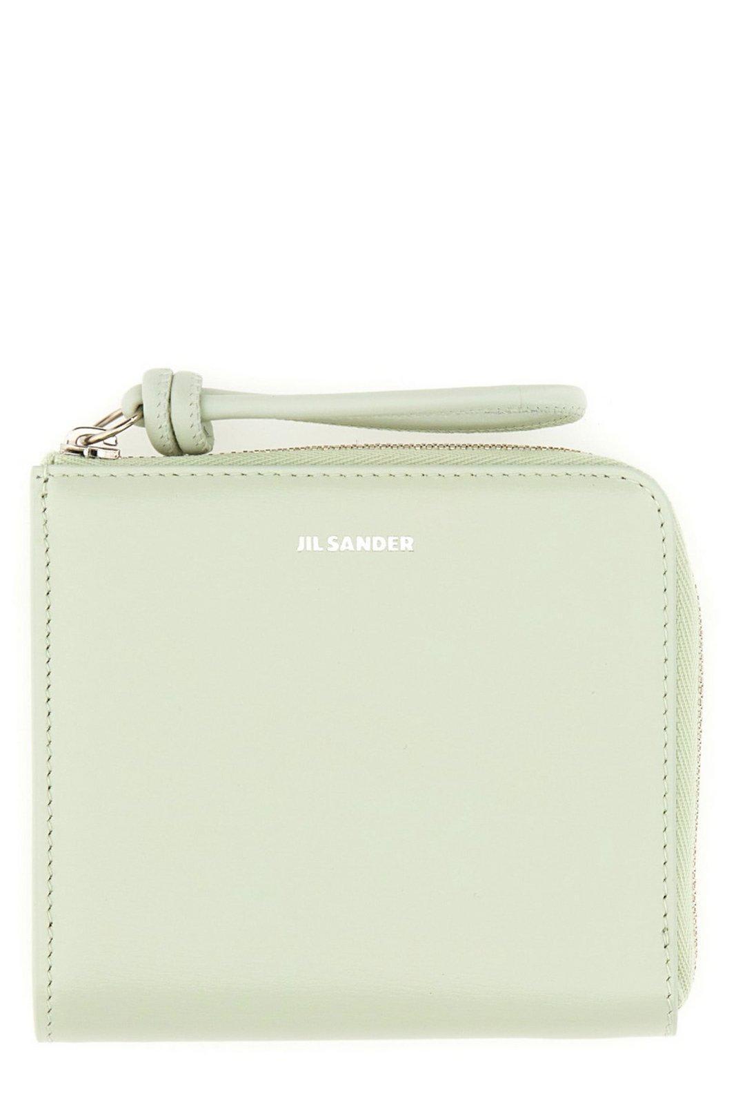 JIL SANDER Logo Print Square Wallet In Green Product Image