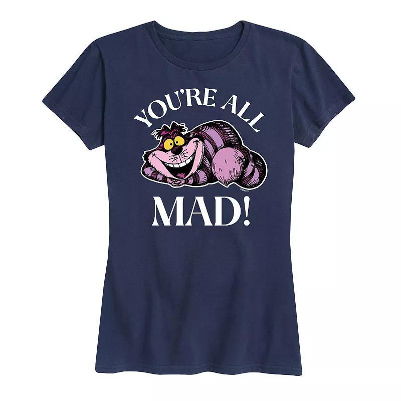 Disney's Alice in Wonderland Women's You're All Mad Graphic Tee, Girl's, Size: Medium, Grey Blue Product Image