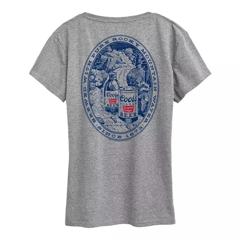 Women's Coors Banquet Rocky Mountain Graphic Tee, Size: Medium, Grey Gray Product Image