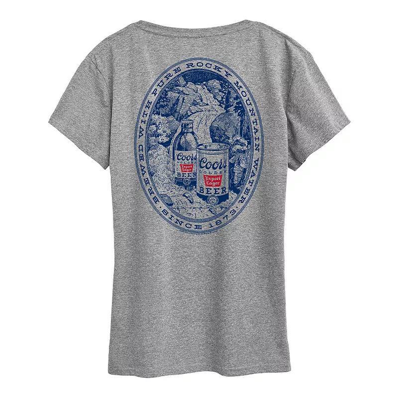 Women's Coors Banquet Rocky Mountain Graphic Tee, Size: Medium, Grey Gray Product Image