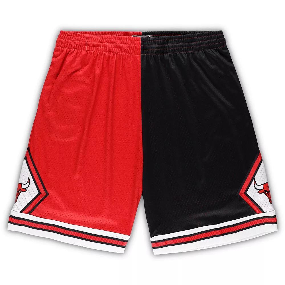 Men's Mitchell & Ness Red/Black Chicago Bulls Big & Tall Hardwood Classics Split Swingman Shorts, Size: 3XB Product Image