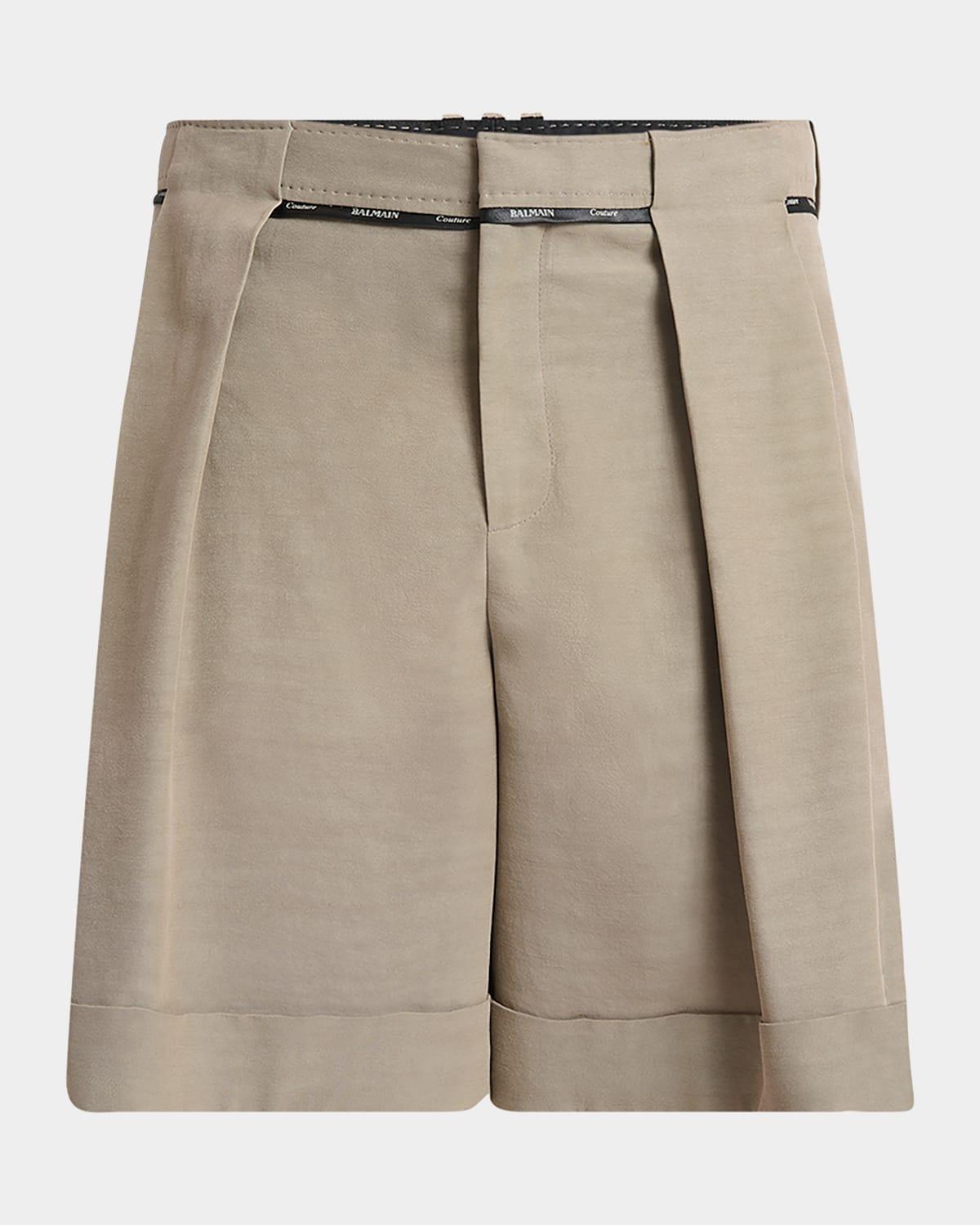 Mens Piped Large-Pleat Shorts Product Image