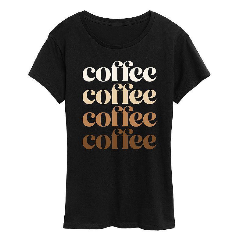 Womens Coffee Repeated Graphic Tee, Girls Product Image