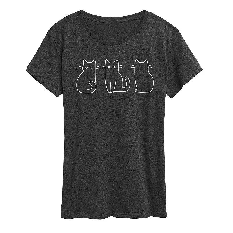 Women's Grinch Love Stack Graphic Tee, Size: Small, Grey Gray Product Image