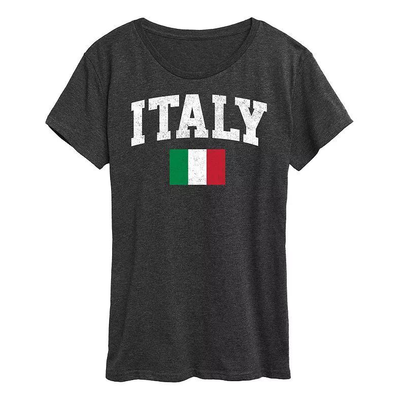 Women's Italy Flag Graphic Tee, Size: Medium, Heather Grey Product Image