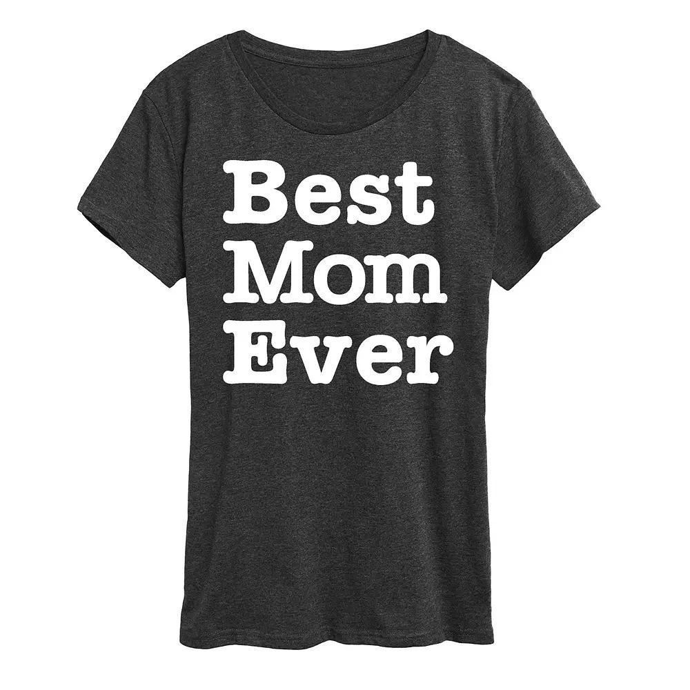 Women's Best Mom Ever Graphic Tee, Size: XL, Heather Grey Product Image