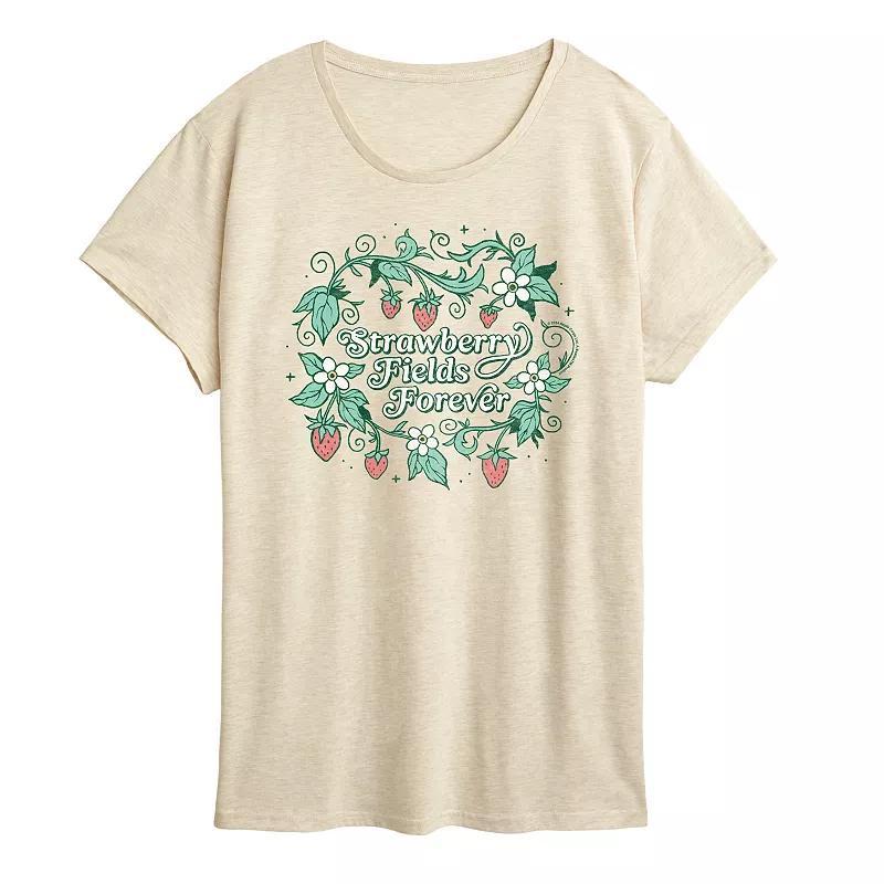 Women's The Beatles Strawberry Fields Graphic Tee, Size: Large, Beige Product Image