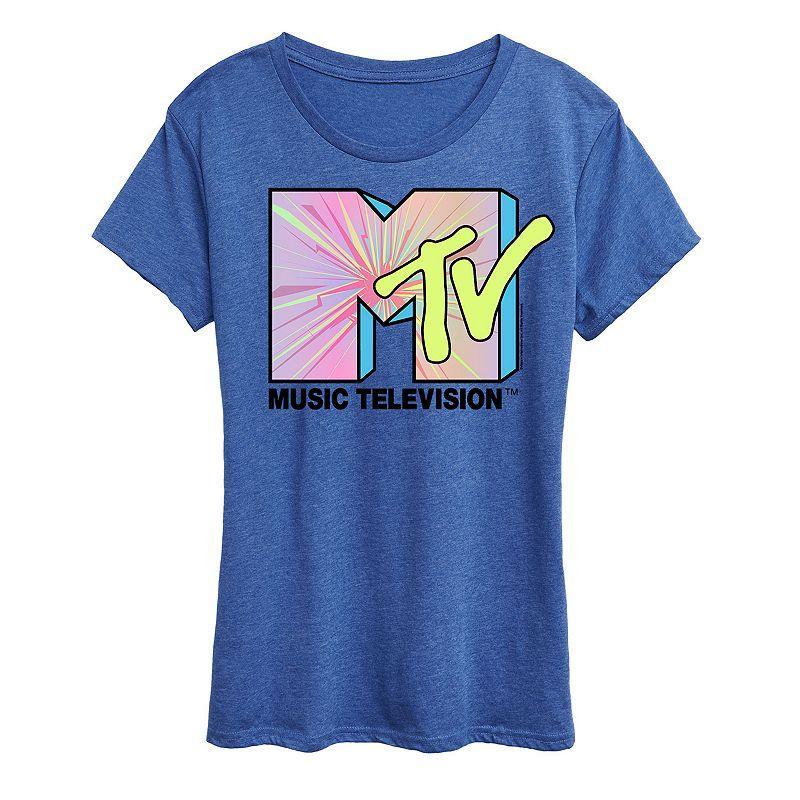 Women's MTV Club Art Graphic Tee, Size: Small, Grey Gray Product Image