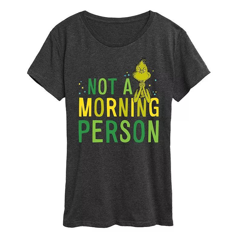 Women's Dr. Seuss The Grinch Not A Morning Person Graphic Tee, Girl's, Size: XXL, Blue Product Image