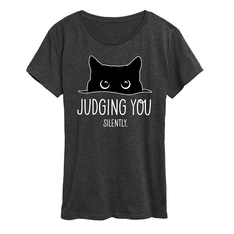 Women's Judging Silently Graphic Tee, Girl's, Size: Large, Heather Grey Product Image