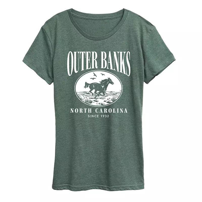 Women's Outer Banks Running Horse Graphic Tee, Size: XXL, Grey Green Product Image