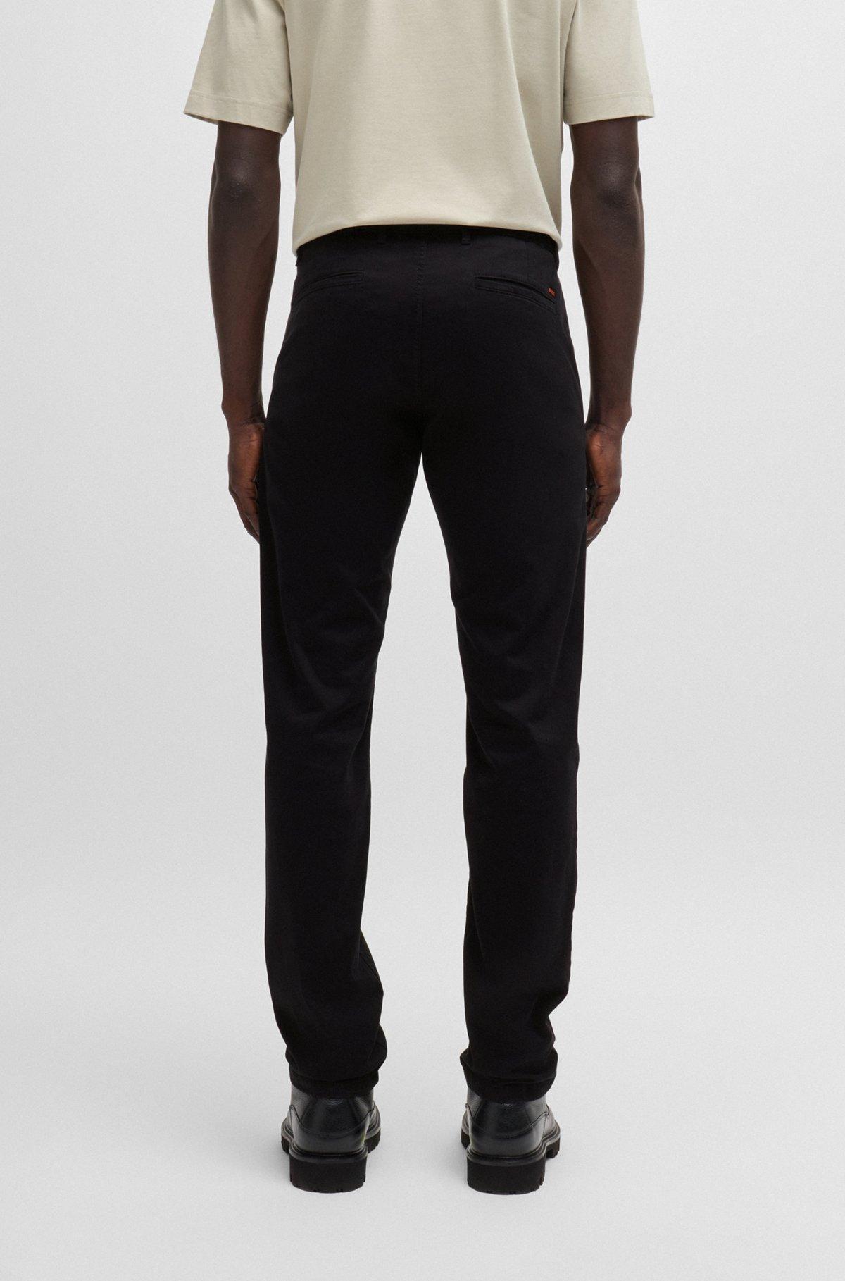 BOSS - Slim-fit chinos in stretch cotton - Black Product Image
