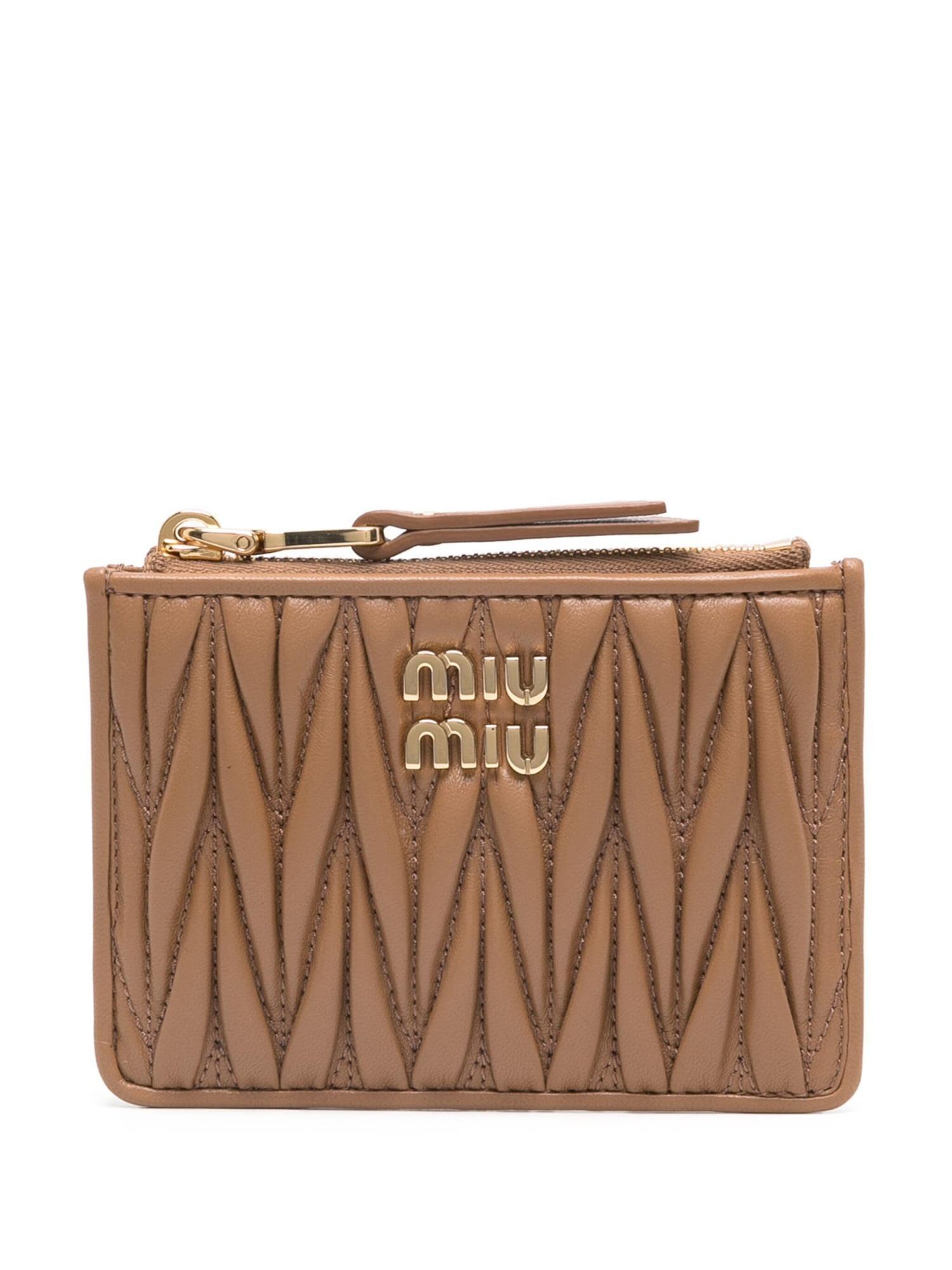 MIU MIU Alphabet Wallet In Brown Product Image