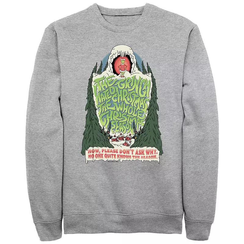 Big & Tall Dr. Seuss Grinch Hated Christmas Graphic Fleece, Men's, Size: XL, Athletic Grey Product Image